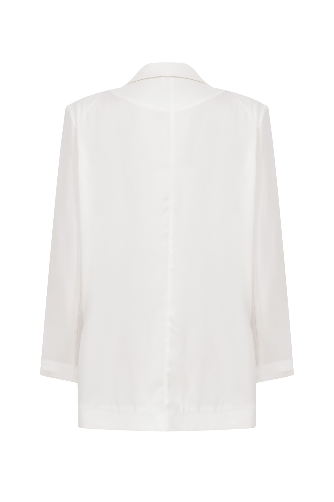 ZENNI Asymmetric Tencel White Jacket